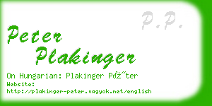 peter plakinger business card